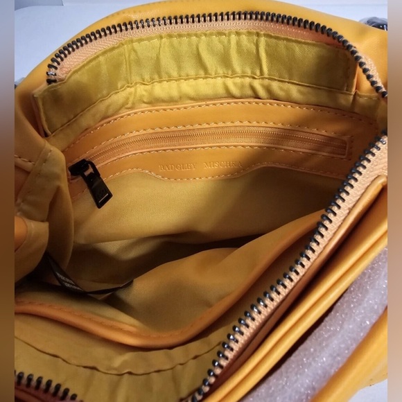 Badgley Mischka Crossbody Handbag Quilted Front Yellow NWT - Picture 10 of 13